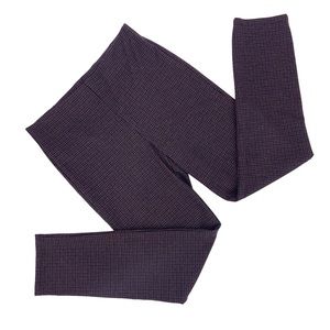 Zoe Grey, Black, and Burgundy Plaid Pull-On Slim Fit Ankle Pants, Small